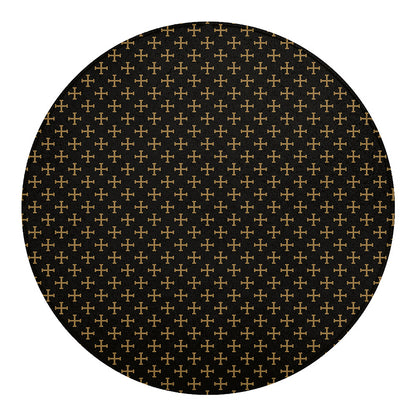 Cross Orthodox Pattern Print Round Blanket