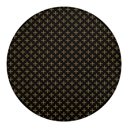 Cross Orthodox Pattern Print Round Blanket