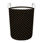 Cross Orthodox Pattern Print Round Laundry Basket