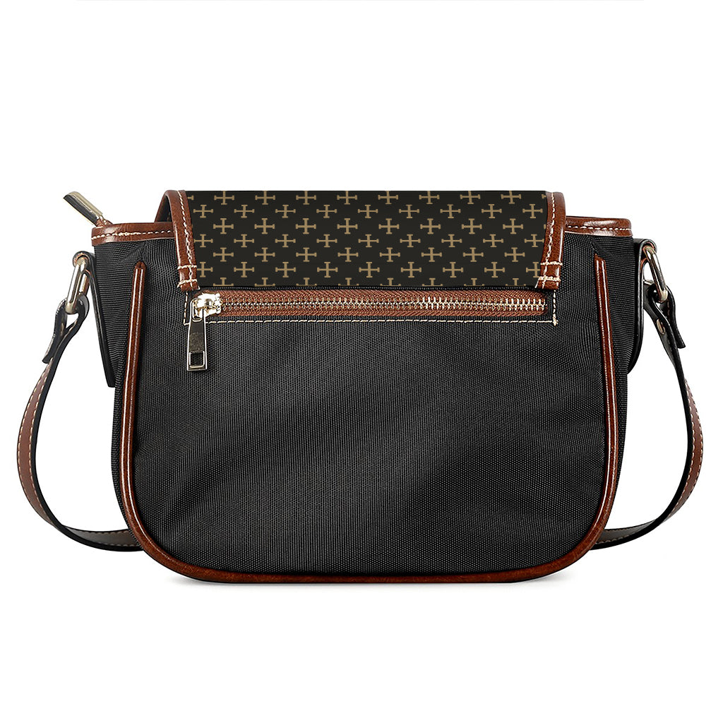 Cross Orthodox Pattern Print Saddle Bag