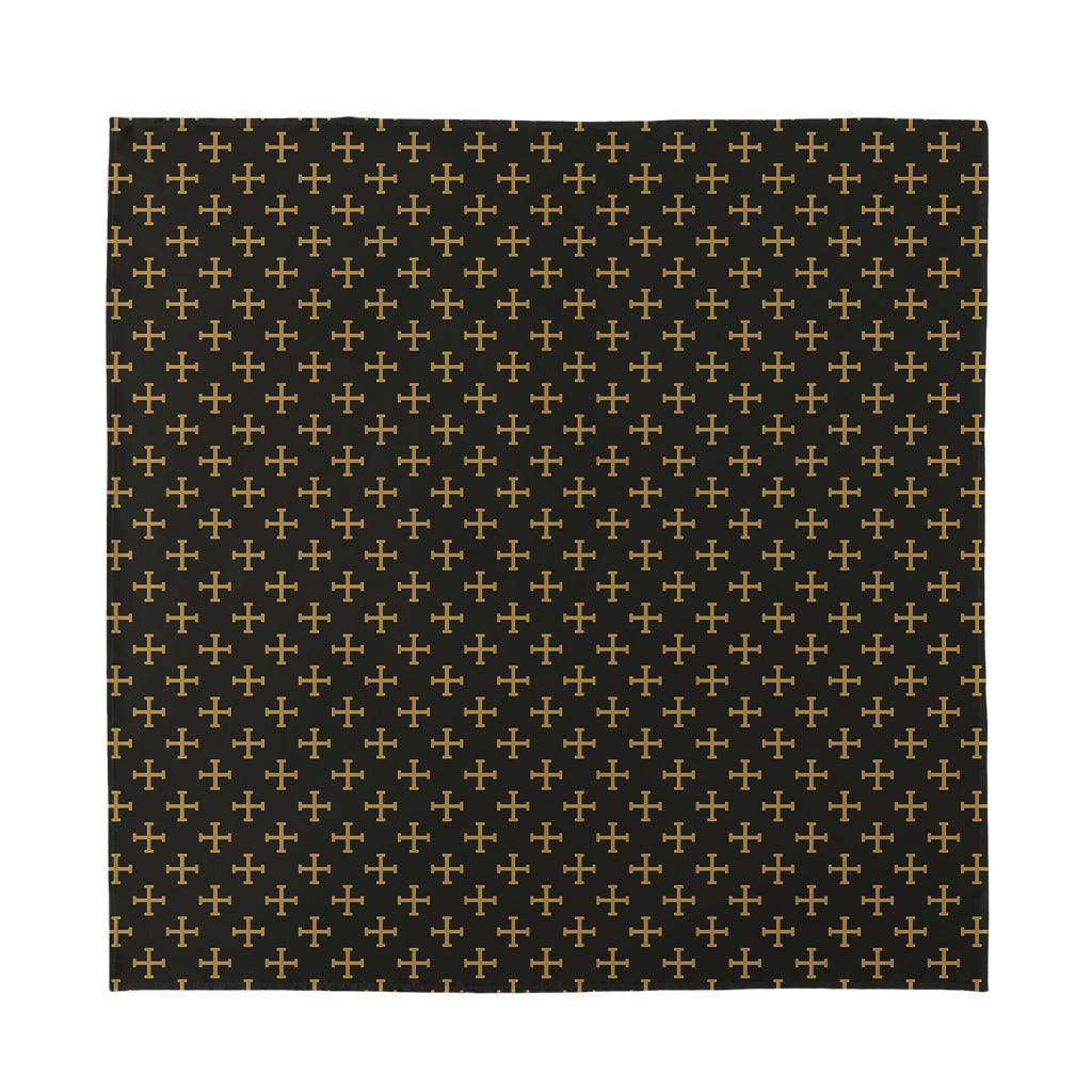 Cross Orthodox Pattern Print Silk Bandana