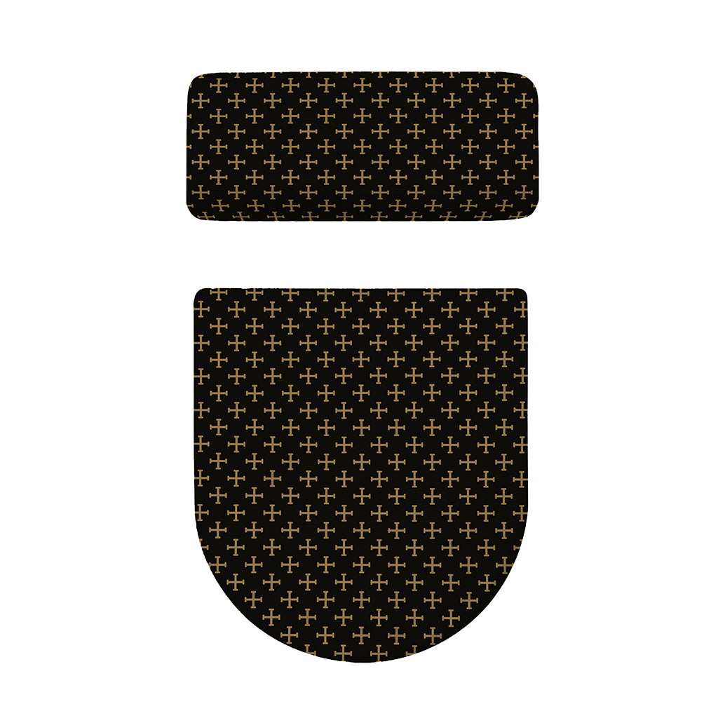 Cross Orthodox Pattern Print Toilet Lid And Tank Cover Set