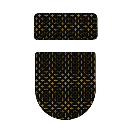 Cross Orthodox Pattern Print Toilet Lid And Tank Cover Set