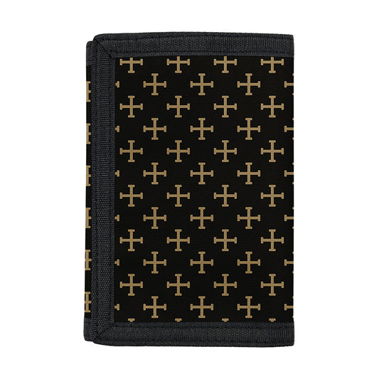 Cross Orthodox Pattern Print Trifold Wallet