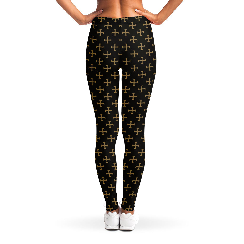 Cross Orthodox Pattern Print Women's Leggings