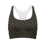 Cross Orthodox Pattern Print Women's Sports Bra