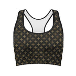 Cross Orthodox Pattern Print Women's Sports Bra