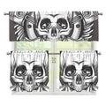 Cross Piston Mechanic Skull Print 3 Piece Kitchen Curtains