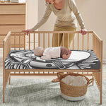 Cross Piston Mechanic Skull Print Baby Crib Sheet