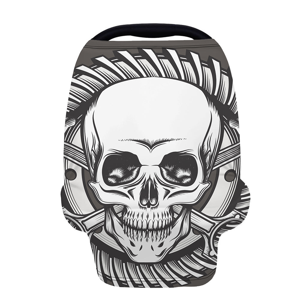 Cross Piston Mechanic Skull Print Baby Seat Cover