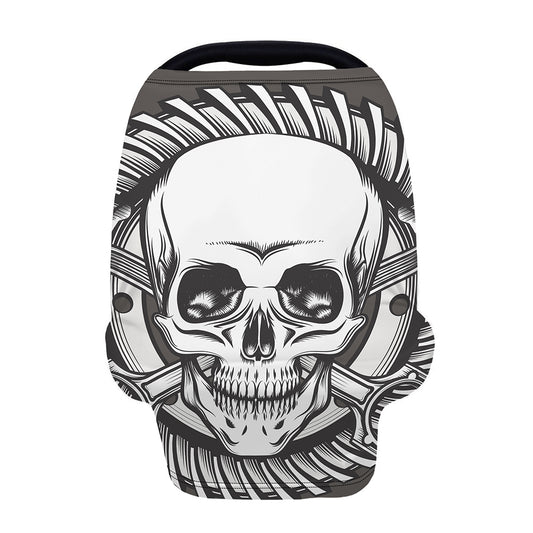 Cross Piston Mechanic Skull Print Baby Seat Cover