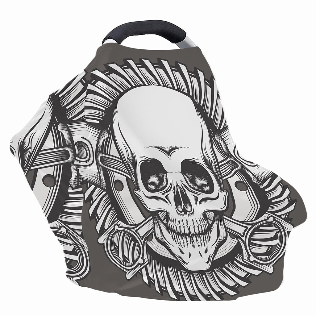 Cross Piston Mechanic Skull Print Baby Seat Cover