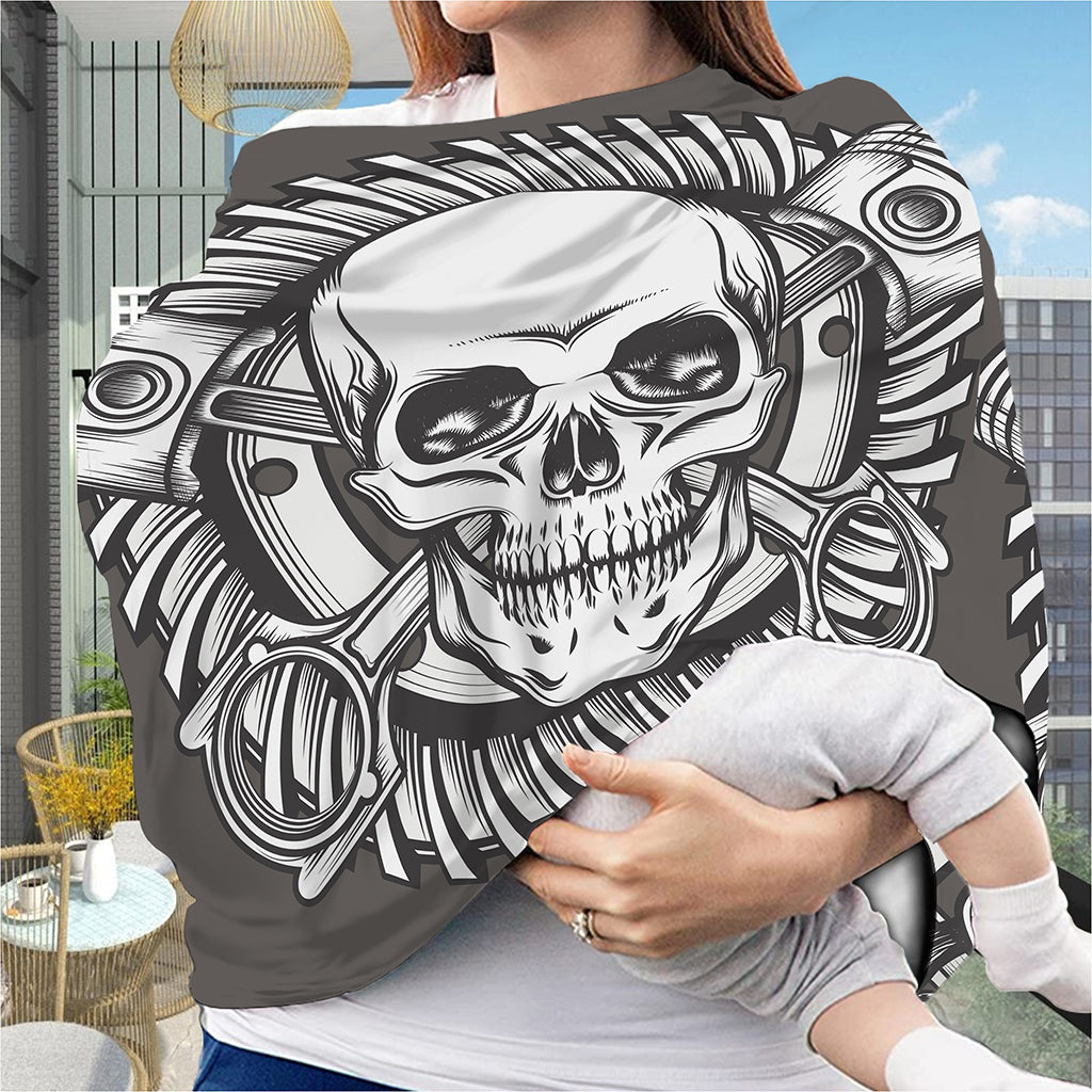 Cross Piston Mechanic Skull Print Baby Seat Cover