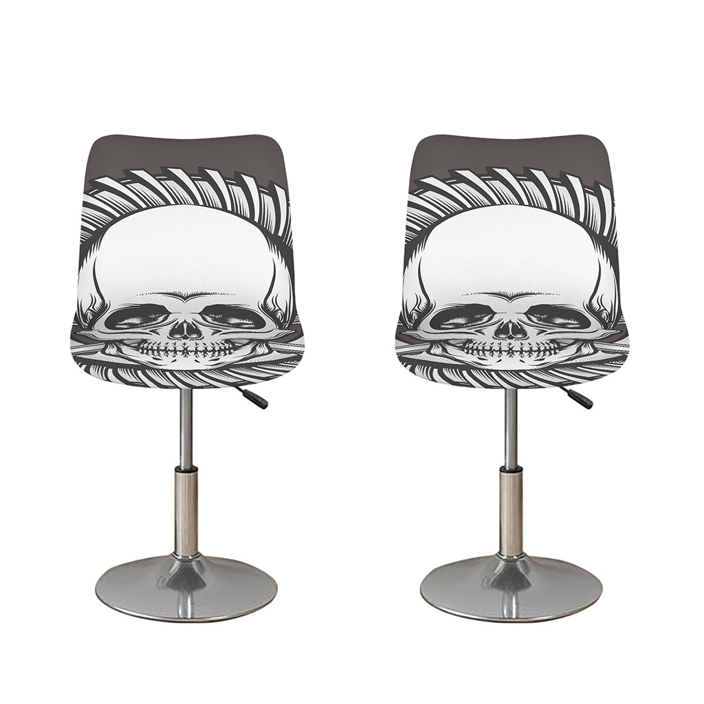 Cross Piston Mechanic Skull Print Bar Stool Covers