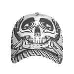 Cross Piston Mechanic Skull Print Baseball Cap