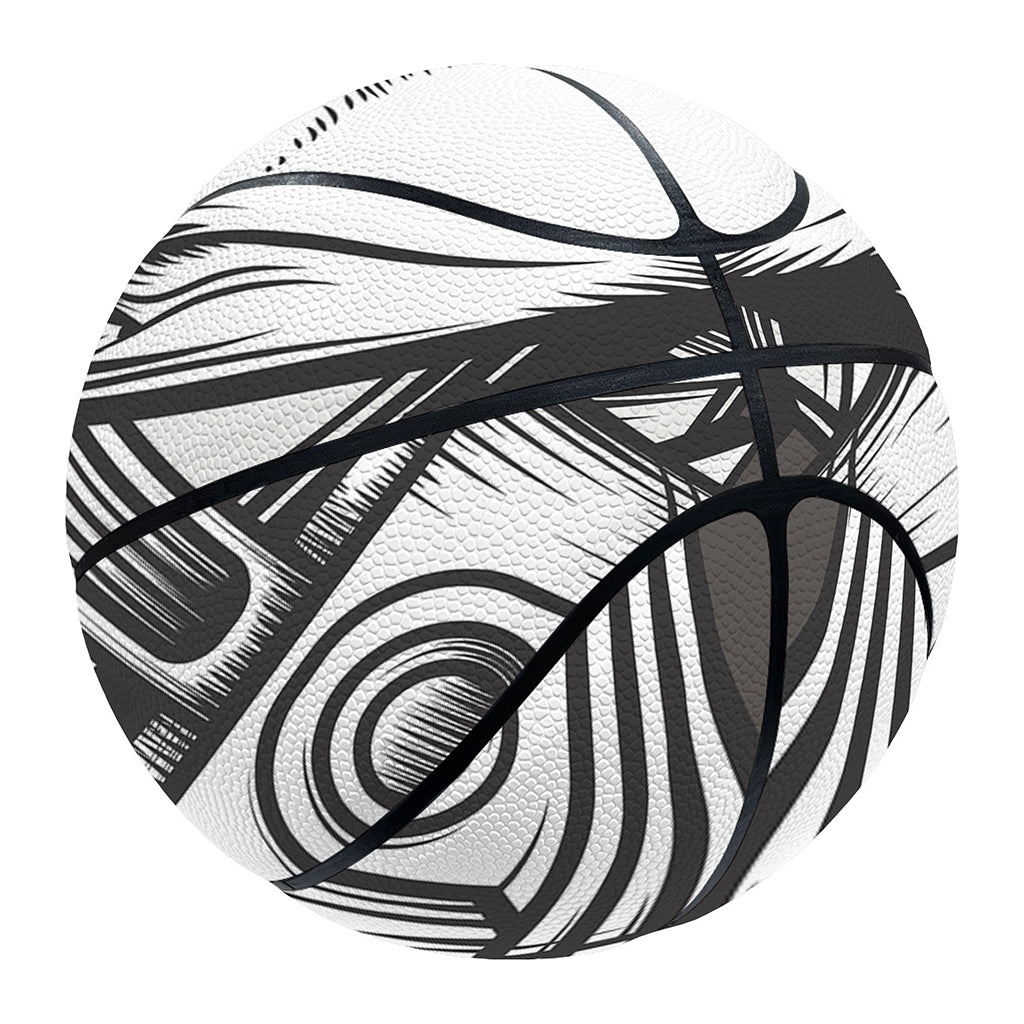 Cross Piston Mechanic Skull Print Basketball