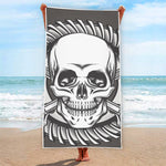 Cross Piston Mechanic Skull Print Beach Towel