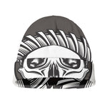 Cross Piston Mechanic Skull Print Beanie