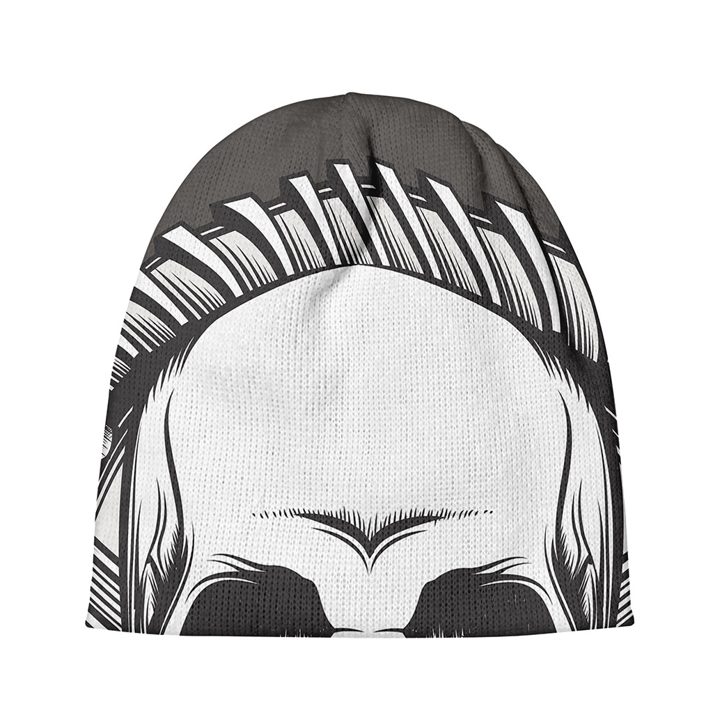 Cross Piston Mechanic Skull Print Beanie