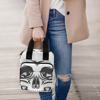 Cross Piston Mechanic Skull Print Bible Tote Bag