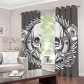Cross Piston Mechanic Skull Print Dimout Grommet Curtains
