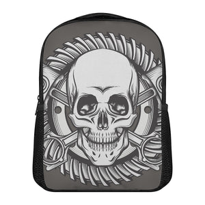 Cross Piston Mechanic Skull Print Casual Backpack