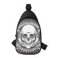 Cross Piston Mechanic Skull Print Sling Bag
