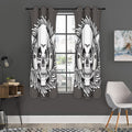 Cross Piston Mechanic Skull Print Grommet Curtain Panels