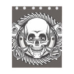 Cross Piston Mechanic Skull Print Curtain