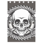 Cross Piston Mechanic Skull Print Curtain