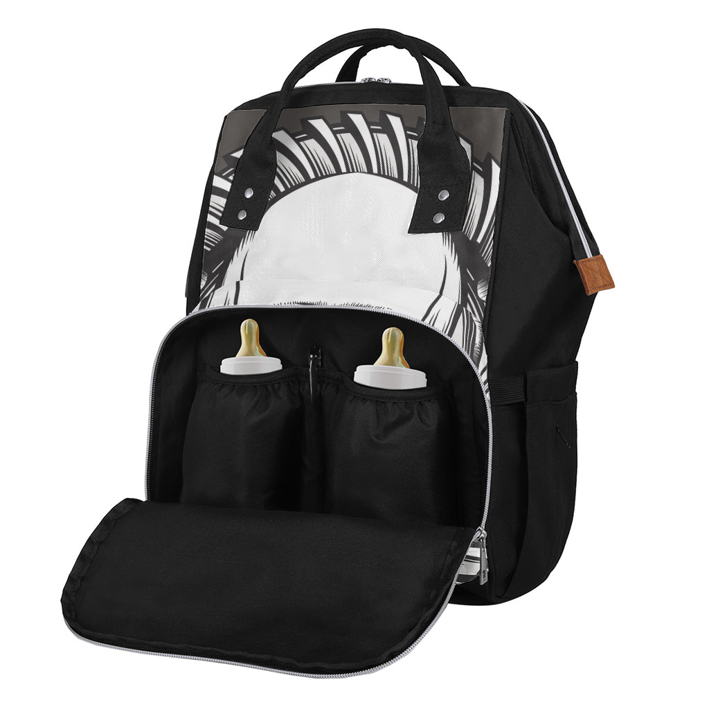 Cross Piston Mechanic Skull Print Diaper Bag