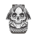 Cross Piston Mechanic Skull Print Dog Zip Up Hoodie