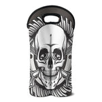 Cross Piston Mechanic Skull Print Double Neoprene Wine Tote