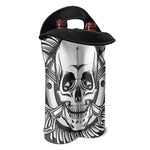 Cross Piston Mechanic Skull Print Double Neoprene Wine Tote
