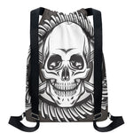 Cross Piston Mechanic Skull Print Drawstring Backpack
