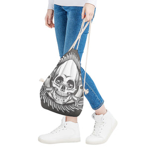 Cross Piston Mechanic Skull Print Drawstring Bag