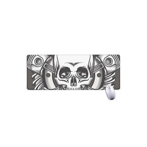 Cross Piston Mechanic Skull Print Extended Mouse Pad