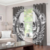 Cross Piston Mechanic Skull Print Extra Wide Grommet Curtains