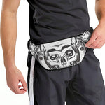 Cross Piston Mechanic Skull Print Fanny Pack