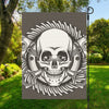 Cross Piston Mechanic Skull Print Garden Flag