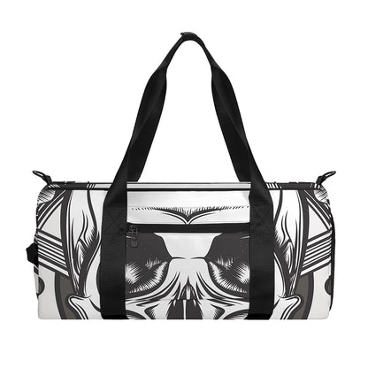 Cross Piston Mechanic Skull Print Gym Bag
