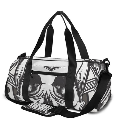 Cross Piston Mechanic Skull Print Gym Bag