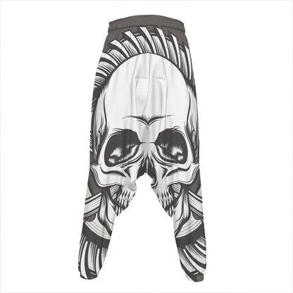 Cross Piston Mechanic Skull Print Hammer Pants