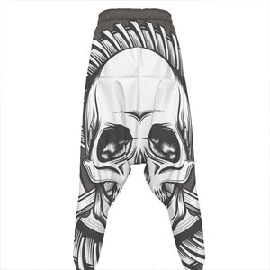 Cross Piston Mechanic Skull Print Hammer Pants