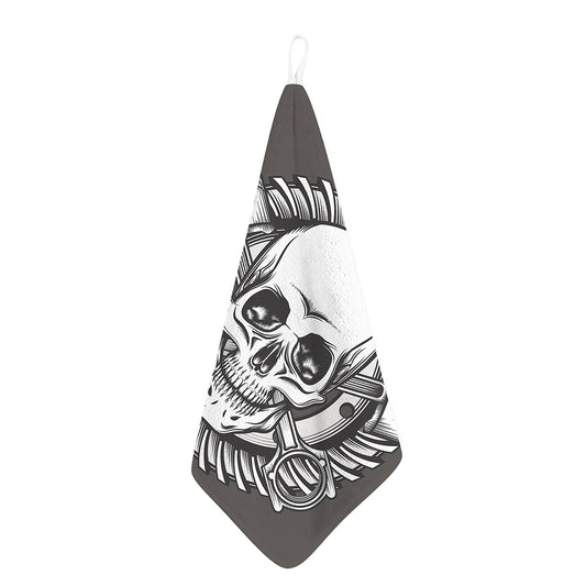 Cross Piston Mechanic Skull Print Hand Towel