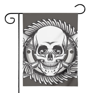 Cross Piston Mechanic Skull Print House Flag