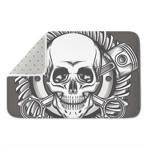 Cross Piston Mechanic Skull Print Indoor Door Mat