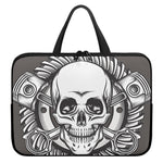 Cross Piston Mechanic Skull Print Laptop Sleeve With Handle