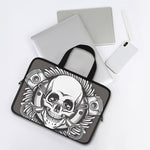 Cross Piston Mechanic Skull Print Laptop Sleeve With Handle