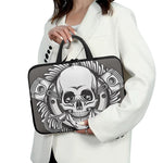 Cross Piston Mechanic Skull Print Laptop Sleeve With Handle